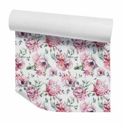 Tapet decorativ Flori roz pastel