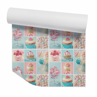 Tapet de perete Dulciuri colorate bomboane și cupcakes