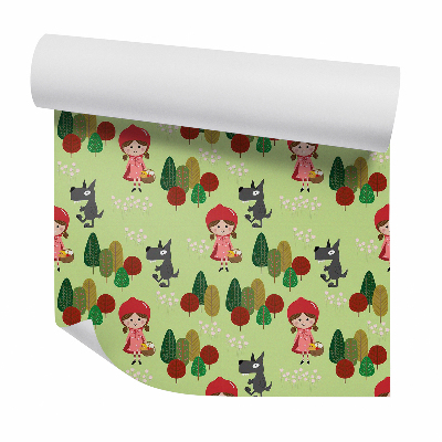 Tapet perete Scufița Roșie și lupul pădurii