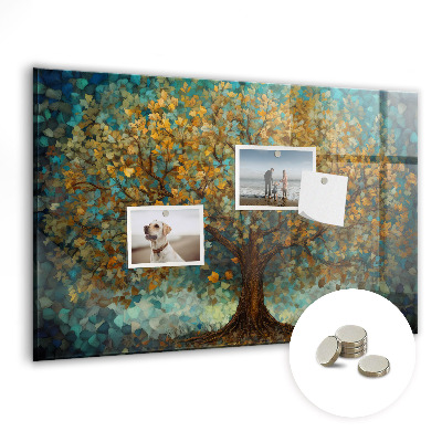 Tablă magnetică de perete Arbore verde mozaic