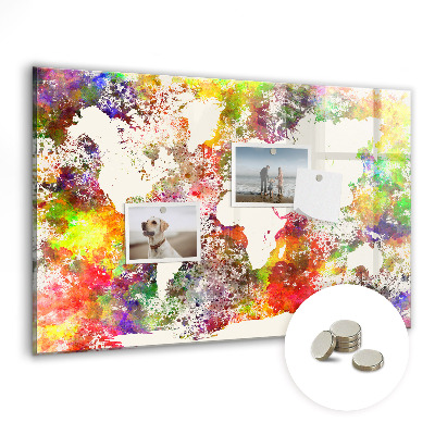 Tablă magnetică copii Harta lumii pictată