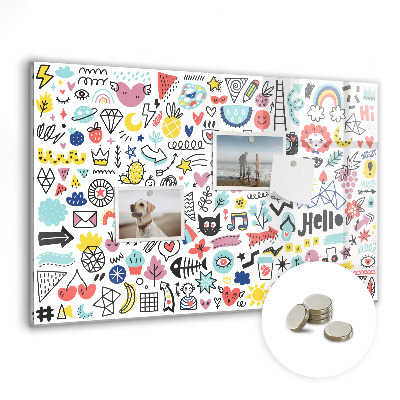 Tablă magnetică de perete Ilustrații de desene animate