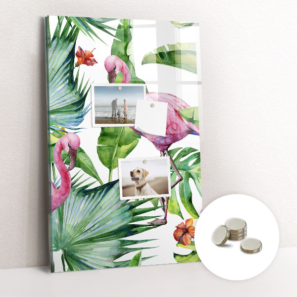 Tablă magnetică Frunze de flamingo tropical