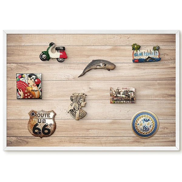 Panou magnetic înrămat cu model natural din lemn pentru magneți