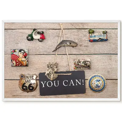 Placă magnetică decorativă din lemn cu inscripție motivațională pentru perete