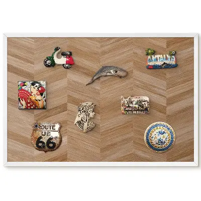 Panou magnetic înrămat cu model spic de hering pentru interioare