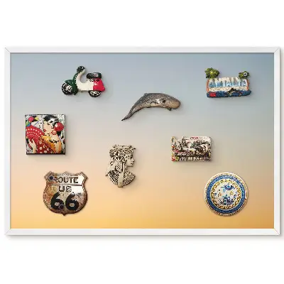 Panou magnetic înrămat cu design în nuanțe calde cu gradienți subtili
