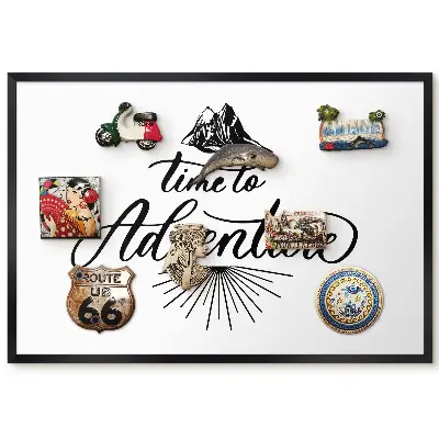 Panou magnetic înrămat cu slogan alb-negru inspirat de aventură