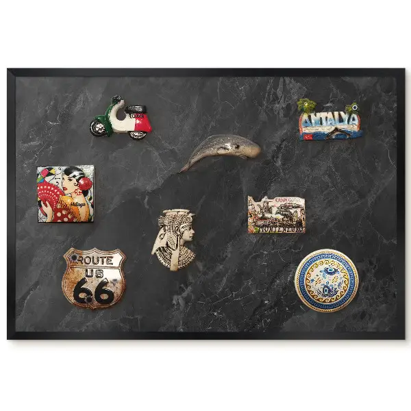 Panou magnetic înrămat cu model de marmură
