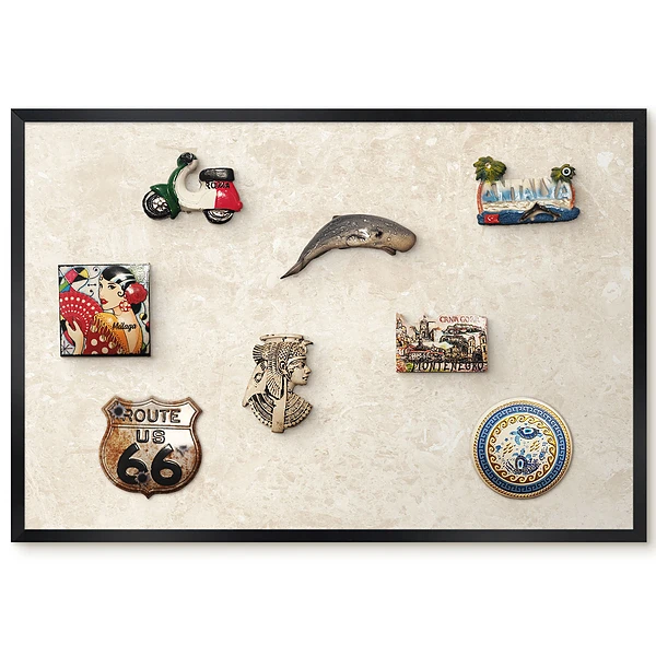 Panou magnetic înrămat cu textură cremoasă și modele subtile