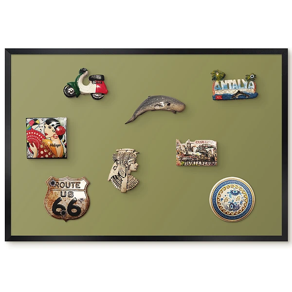 Panou magnetic înrămat galben cu design cu citate pozitive