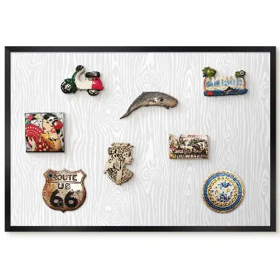 Tablă magnetică de perete cu imprimeu decorativ aspect lemn pentru interioare moderne