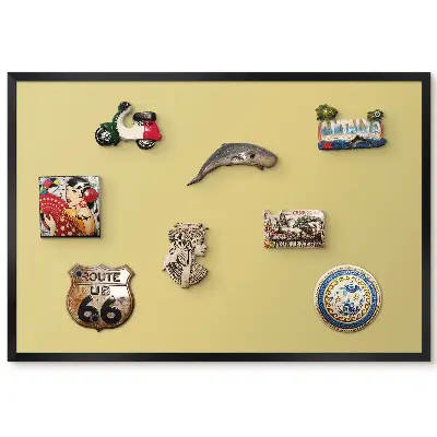 Panou magnetic înrămat cu design galben cald pentru magneți