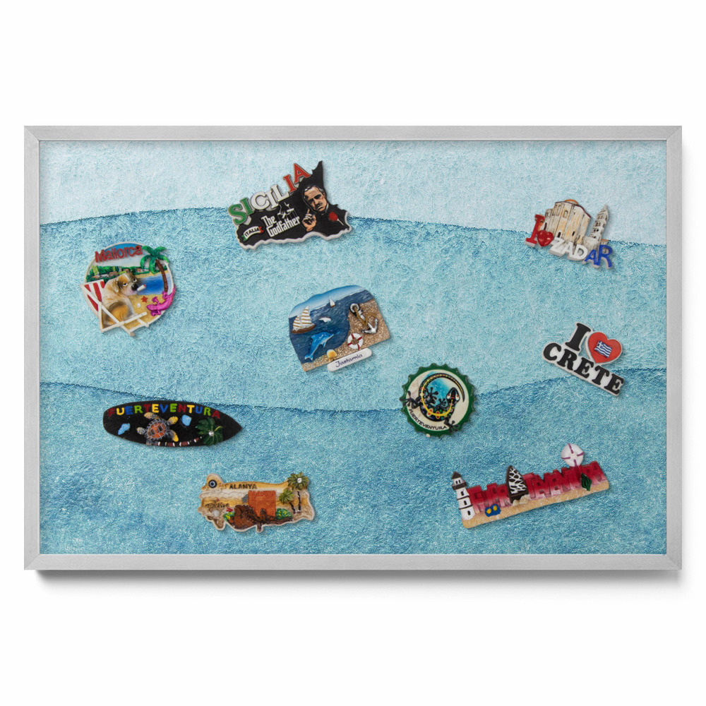 Valuri albastre în acuarelă Tablă magnetică