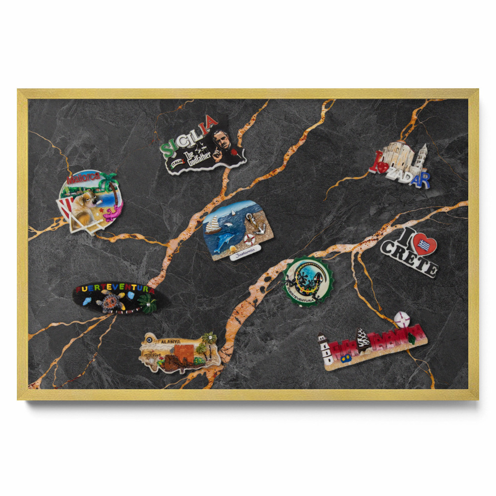 Marmură închisă decorată Tablă magnetică