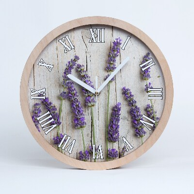 Ceas perete din lemn Lavandă Pe Lemn