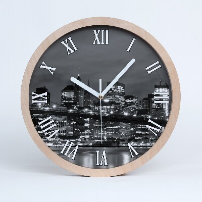 Ceas perete din lemn Manhattan New York