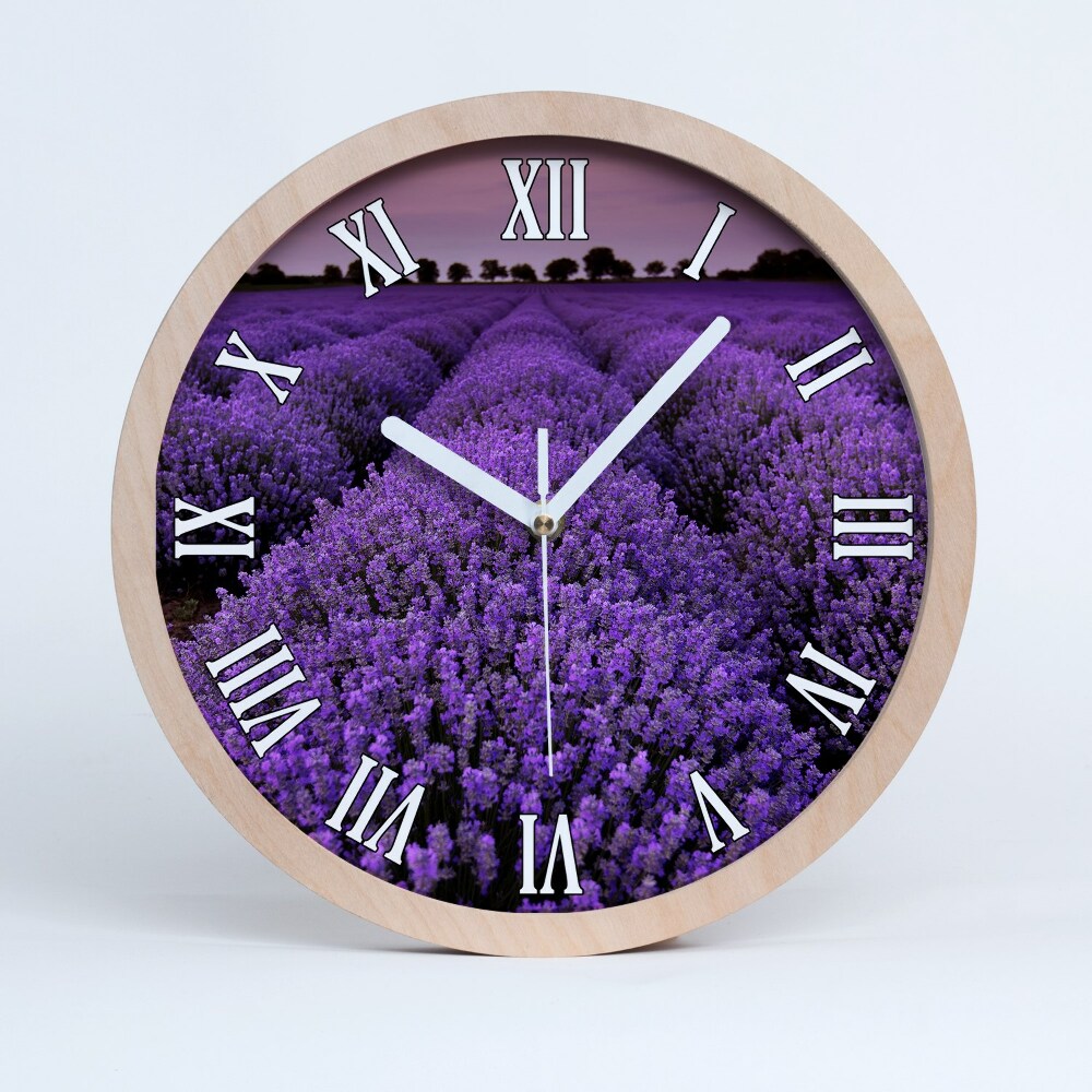 Ceas de lemn de perete Câmp De Lavandă