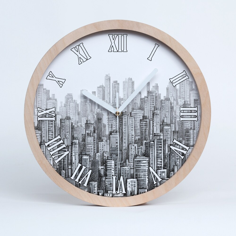 Ceas de perete lemn Zgârie-Nori