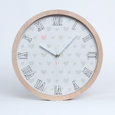 Ceas din lemn Fundal Inimioare