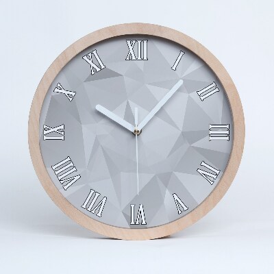 Ceas perete din lemn Triunghiuri Abstracte