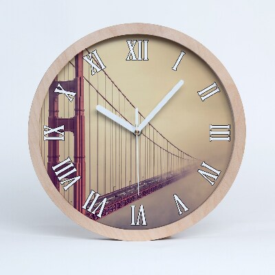 Ceas perete din lemn Podul San Francisco
