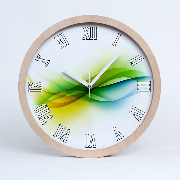 Ceas lemn Valuri Abstracte