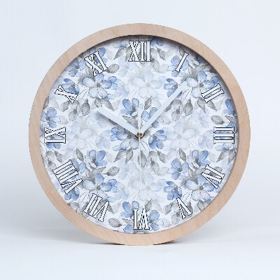Ceas perete lemn Flori Delicate