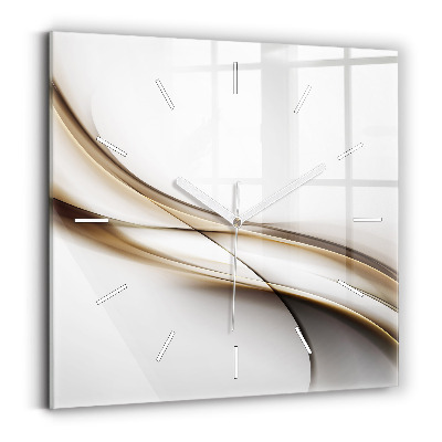 Ceas de sticlă pe perete pătrat Linii abstracte