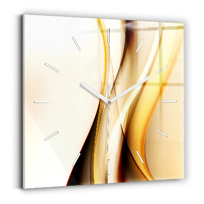 Ceas din sticlă pătrat Abstracția valurilor
