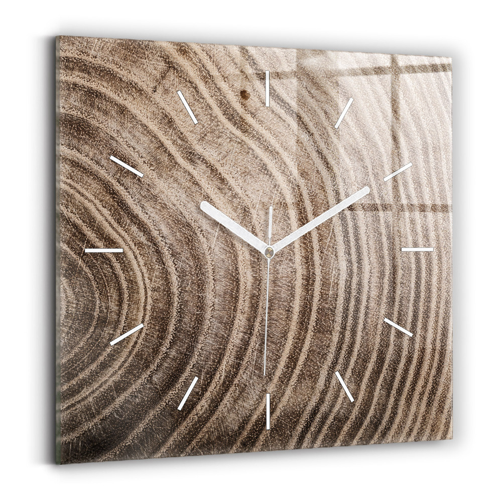 Ceas din sticlă pătrat Trunchi de copac