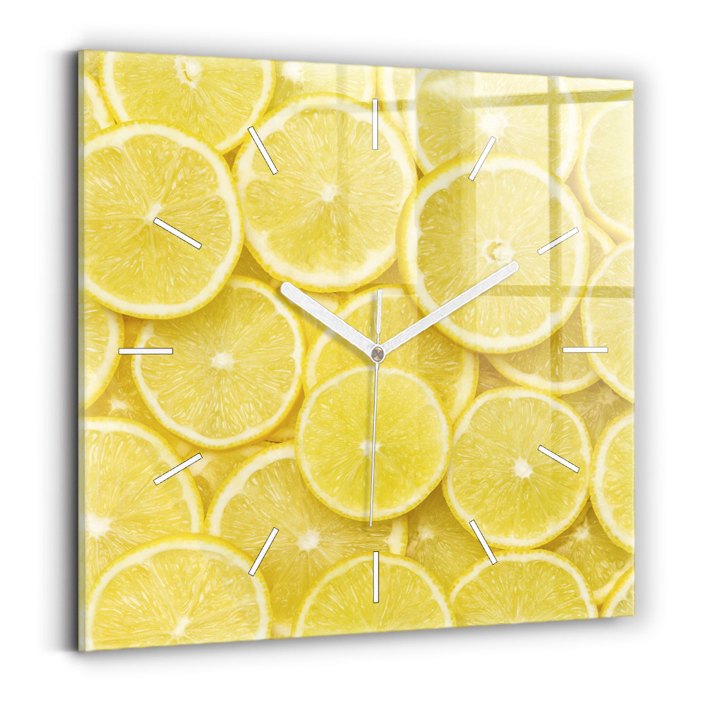 Ceas pătrat de perete din sticlă Felii de lamaie
