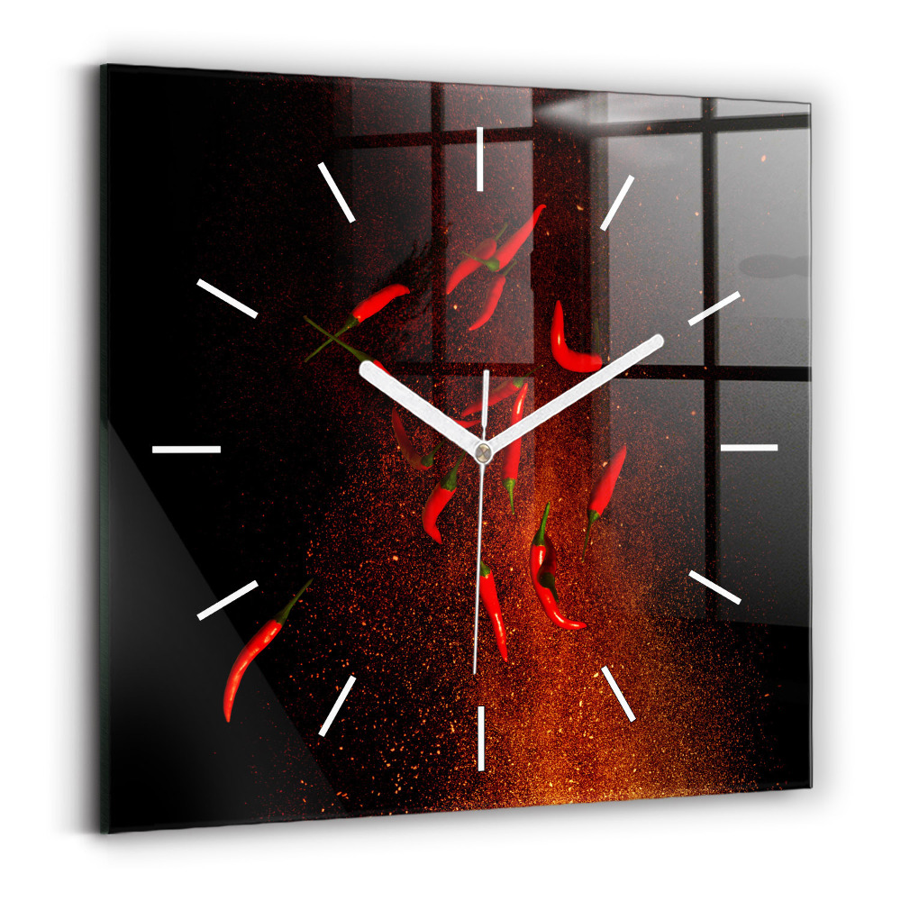 Ceas din sticlă pătrat Ardei iuti
