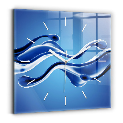 Ceas din sticlă pătrat Abstracție lichidă