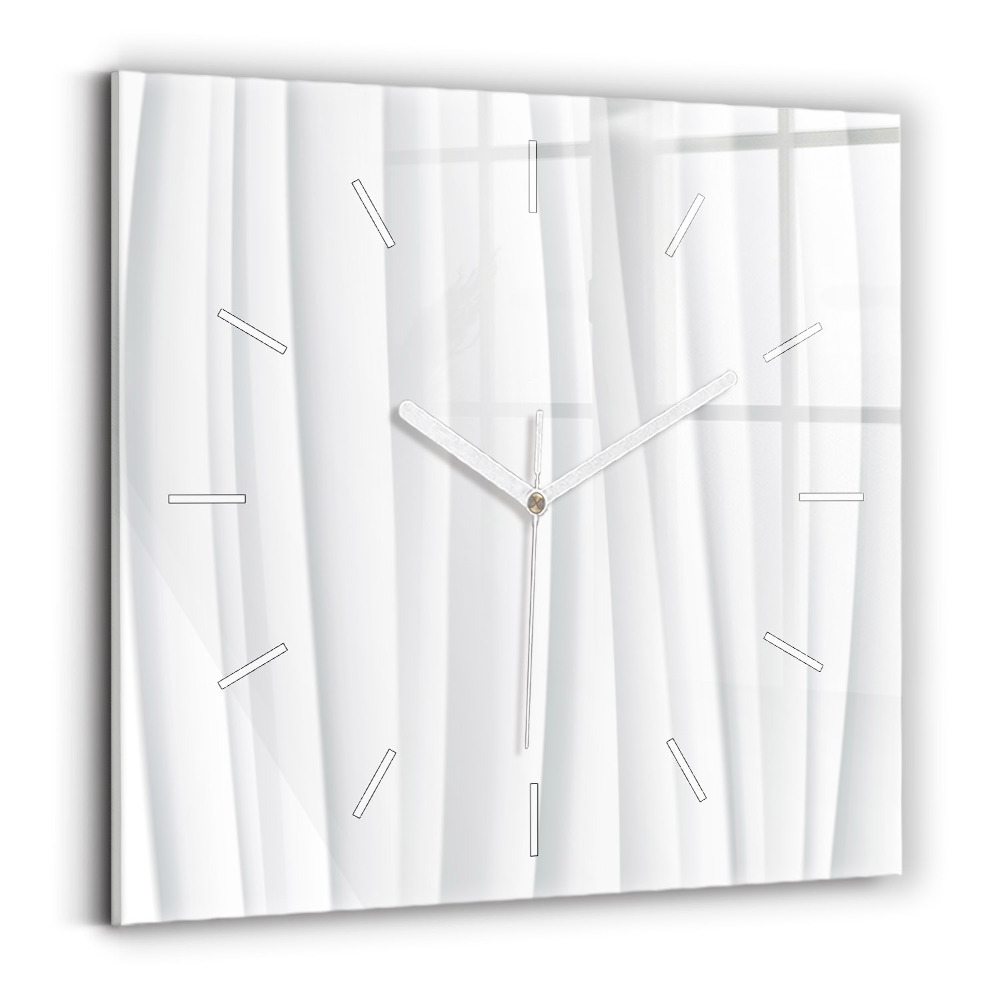 Ceas pătrat de perete din sticlă Textura valuri