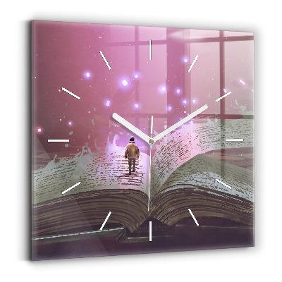 Ceas din sticlă pătrat Carte abstractă