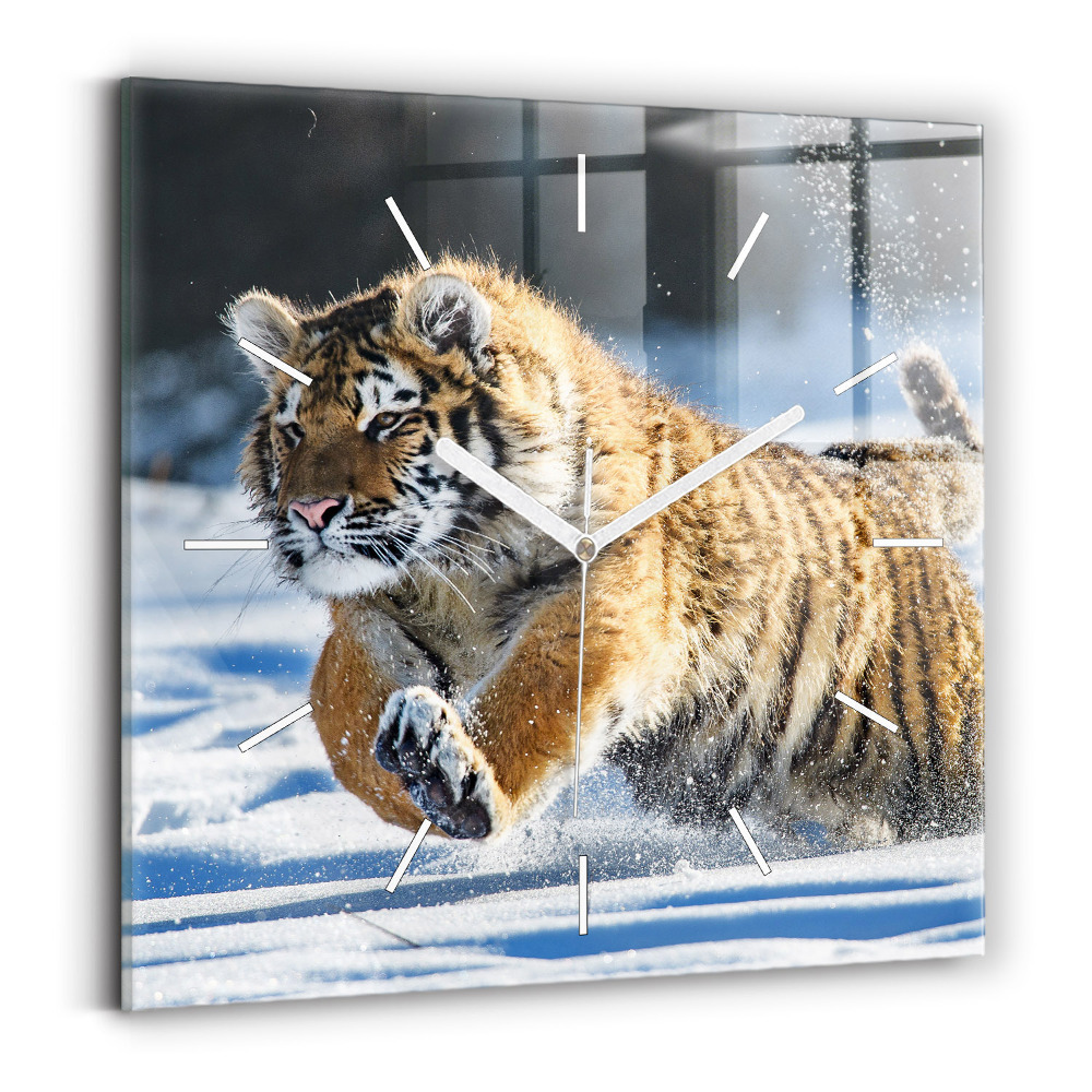 Ceas perete din sticlă pătrat Un pas curajos înainte