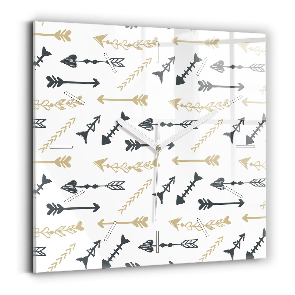 Ceas de sticlă pe perete pătrat Model geometric hipster