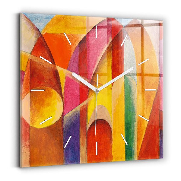Ceas din sticlă pătrat Artă Decorație Abstracție