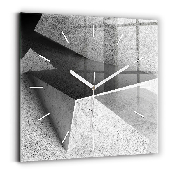 Ceas de sticlă pe perete pătrat Triunghiuri abstracte