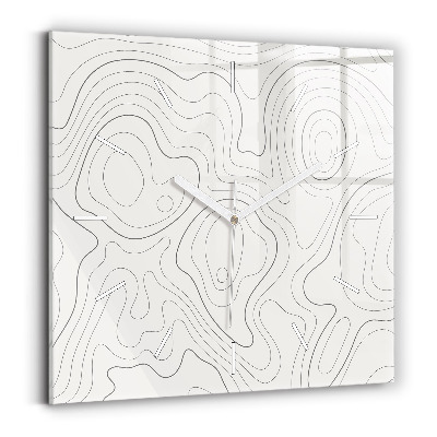 Ceas perete din sticlă pătrat Pete de abstracție