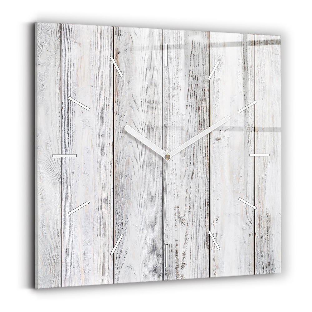 Ceas de sticlă pe perete pătrat Scânduri vopsite
