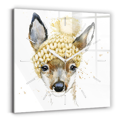 Ceas pătrat de perete din sticlă Cerb