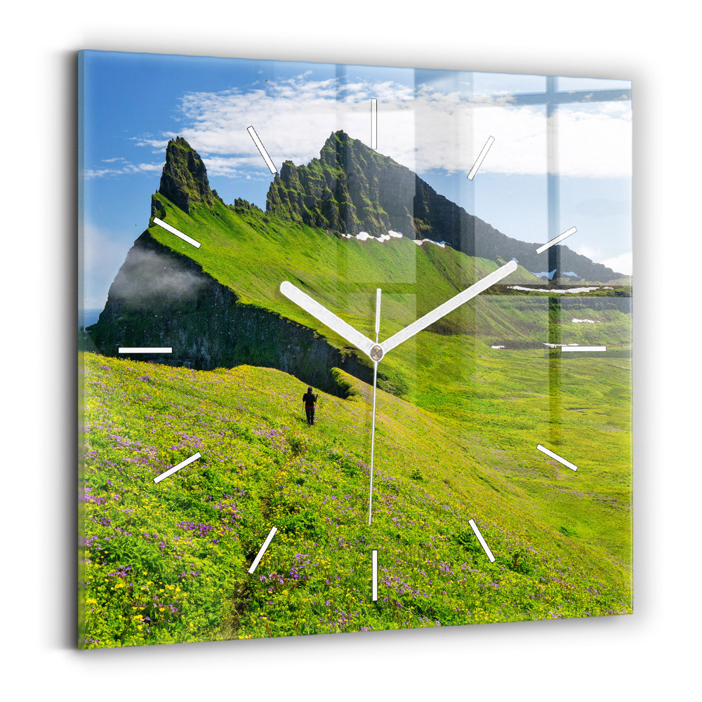 Ceas perete din sticlă pătrat Rezervația Hornstrandir Islanda