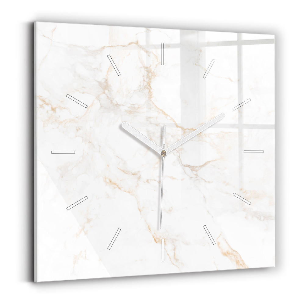 Ceas din sticlă pătrat Marmură elegantă