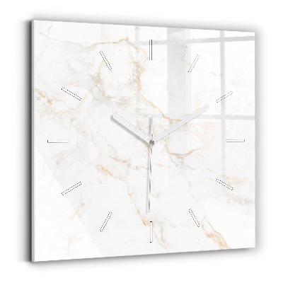 Ceas din sticlă pătrat Marmură elegantă