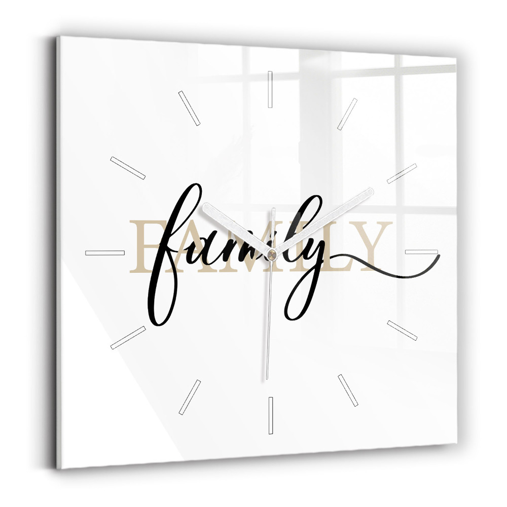Ceas din sticlă pătrat Inscripția familiei