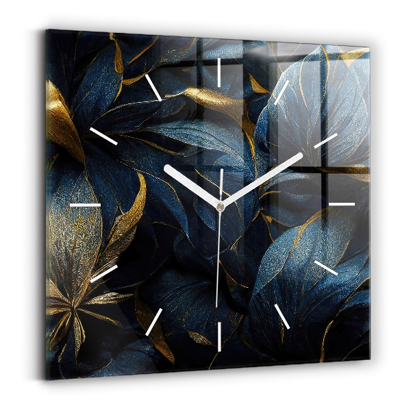 Ceas din sticlă pătrat Flori decorative
