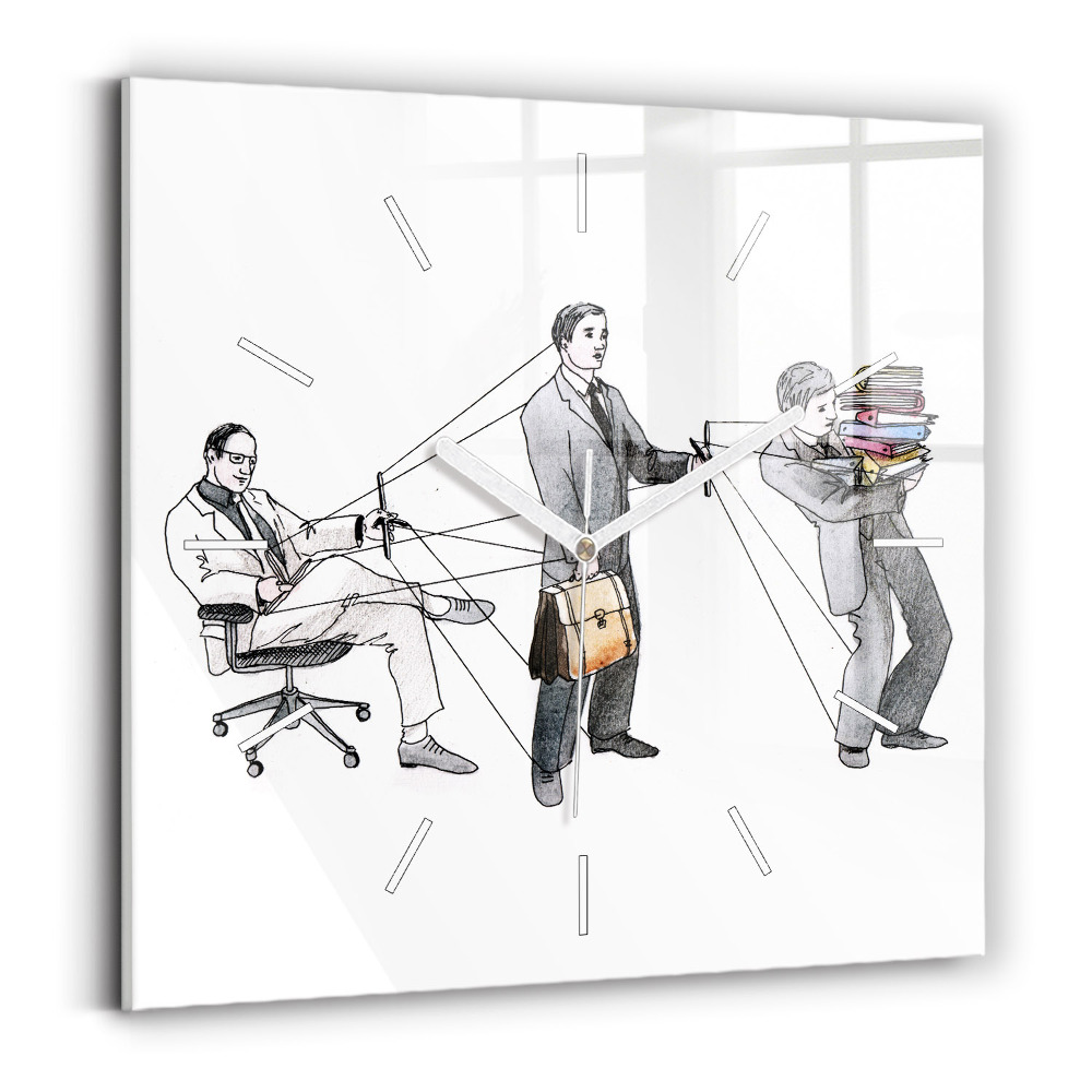 Ceas din sticlă pătrat Oameni păpuși