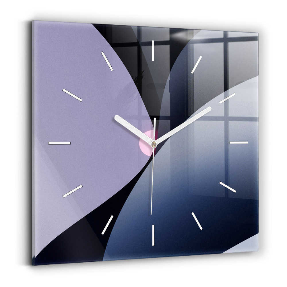 Ceas perete din sticlă pătrat Abstracția soarelui